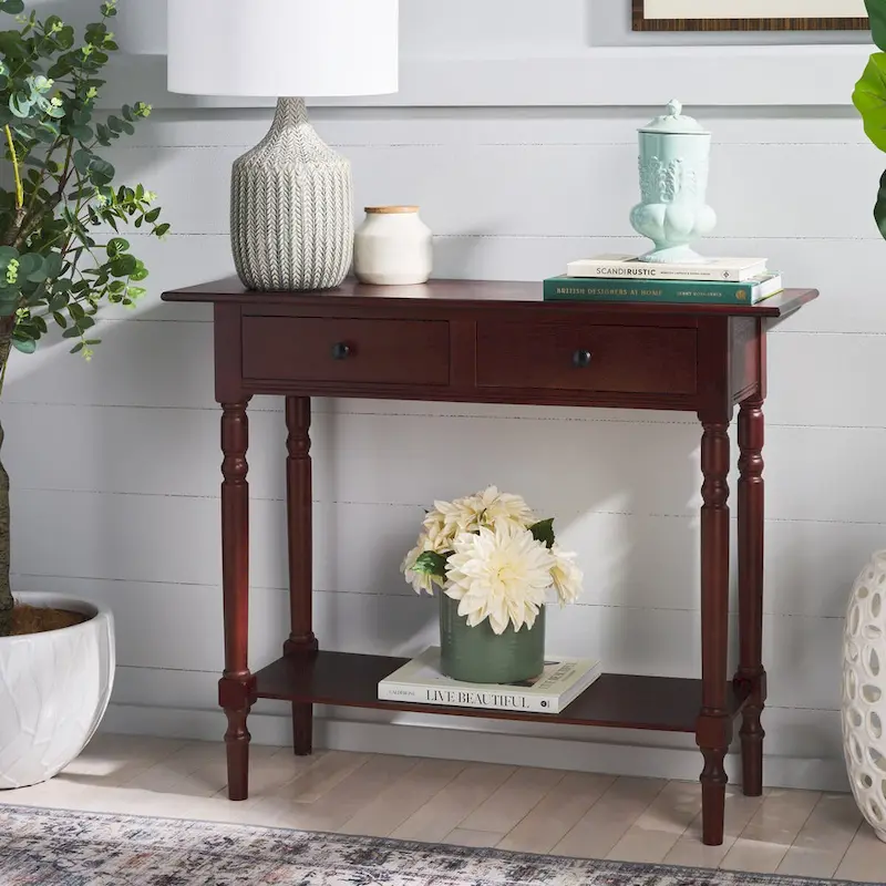 Arvilla Grey 2-Drawer Console Table - 37.8 x 13 x 31.9 - 38Wx13Dx32H