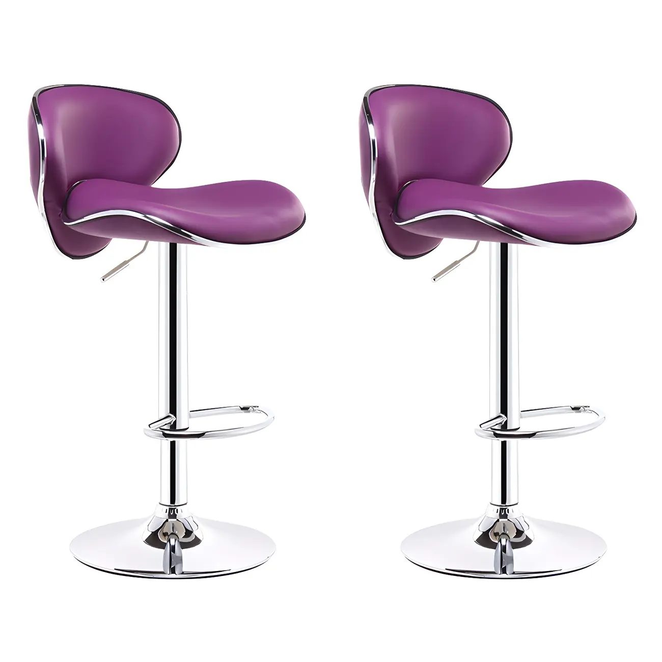 360° Swivel Faux Leather Bar Stools Adjustable Height Bucket Seat