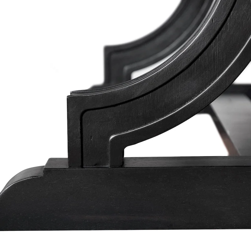 Furniture of America Kieran Farmhouse 7-Piece Black Wooden Dining Set