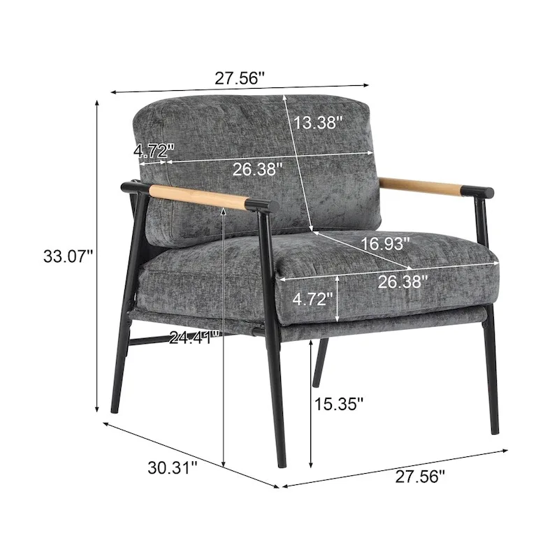 27.56 Modern Accent Chair with Plush Cushions