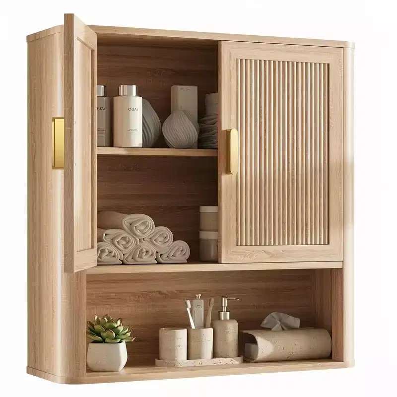 Dcolora Bathroom Wall Cabinet with Adjustable Shelf & Doors, Over-Toilet Storage