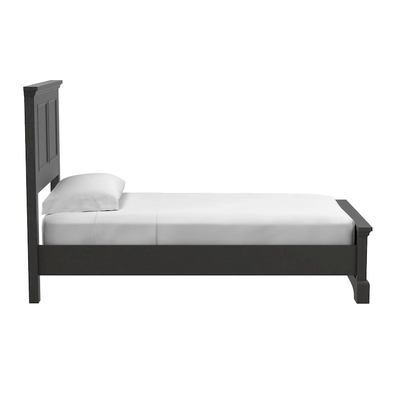 Farmhouse Basics Rustic Black Finish Panel Bed Set
