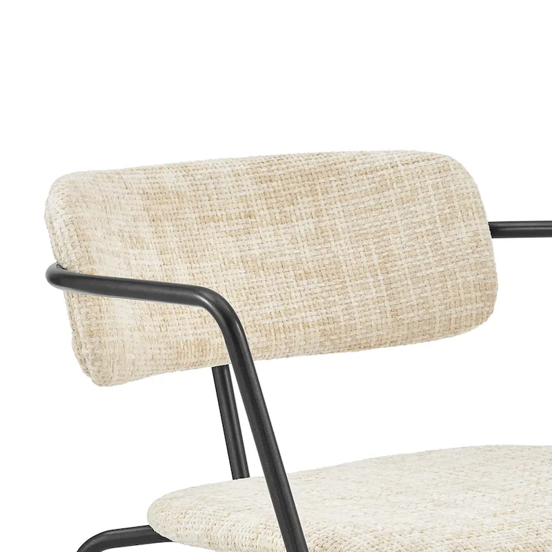 Alivia Fabric Dining Side Arm Chair, (Set of 2)