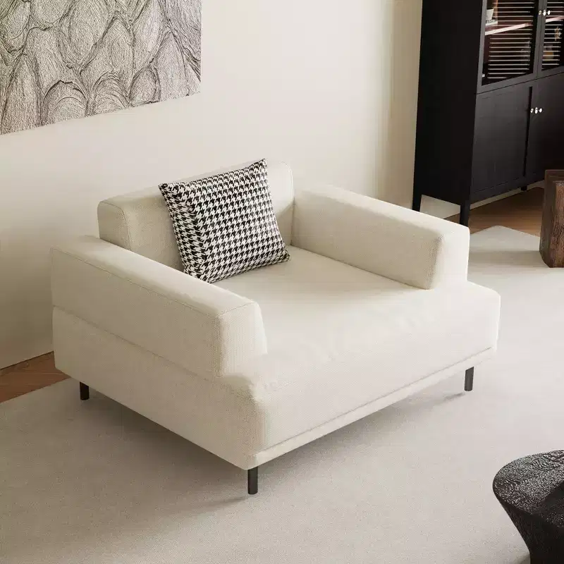 Luck Live Modern Breathable Cotton-Linen Fabric Sofa, couch,Solid Wood Frame, High-Elastic Sponge Seat Cushion Light Beige