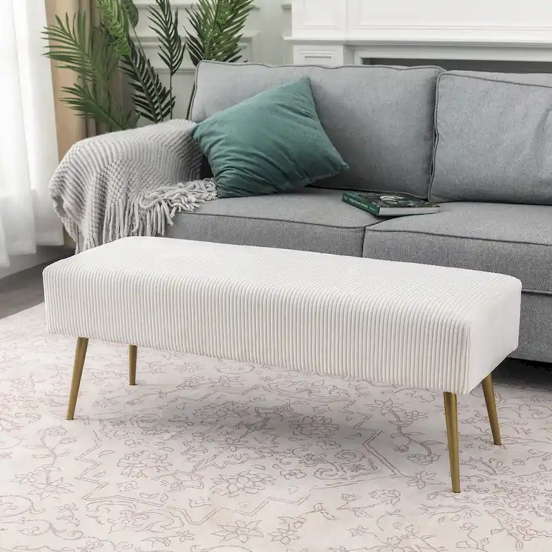 43 Inch Velvet Bench Bed End Entryway Bench