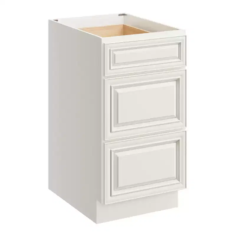 CASAINC 18 in. W x 24 in. D x 34.5 in. H Base Kitchen Cabinet with 3 Soft-Close Drawers  RTA Plywood Cabinets