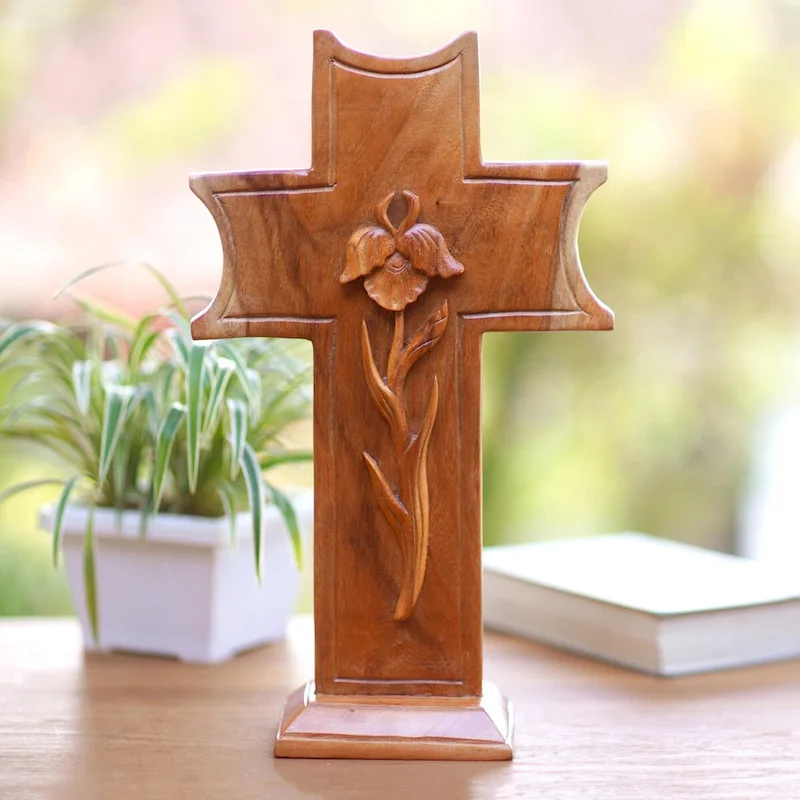 Novica Handmade Blessed Is Jesus Wood Sculpture