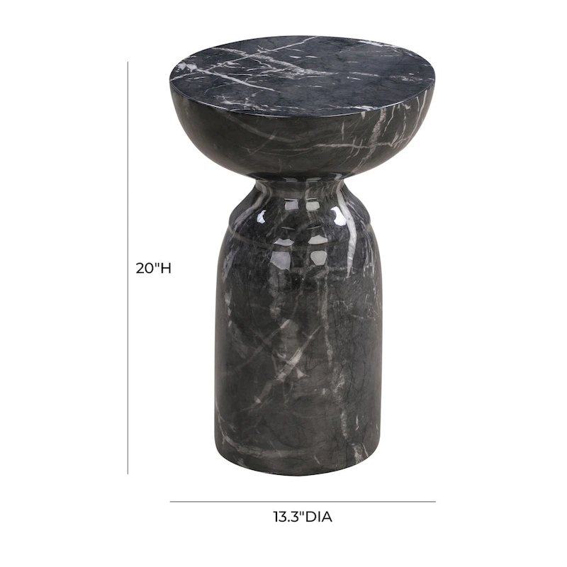 Rue Black Marble Side Table