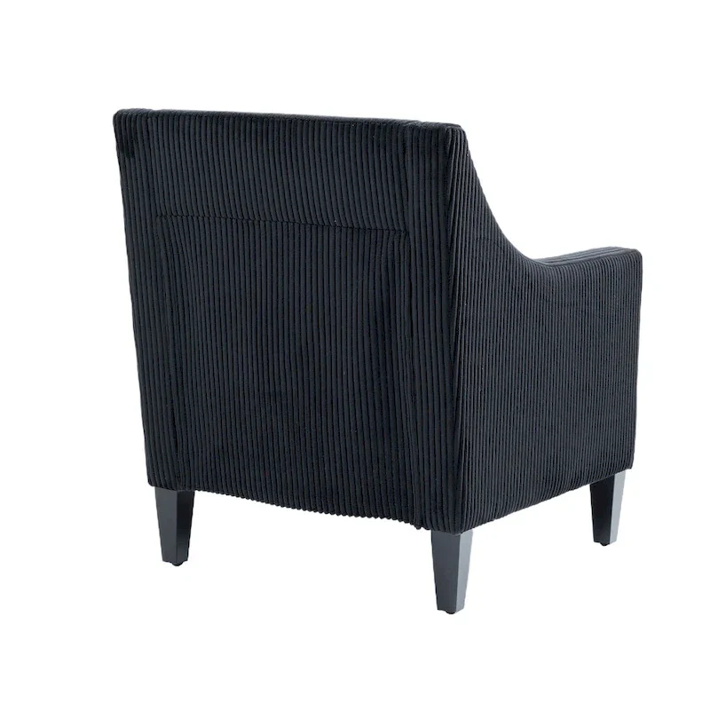 Black Modern 26.8 Arm Chair with Rubber Wood Legs