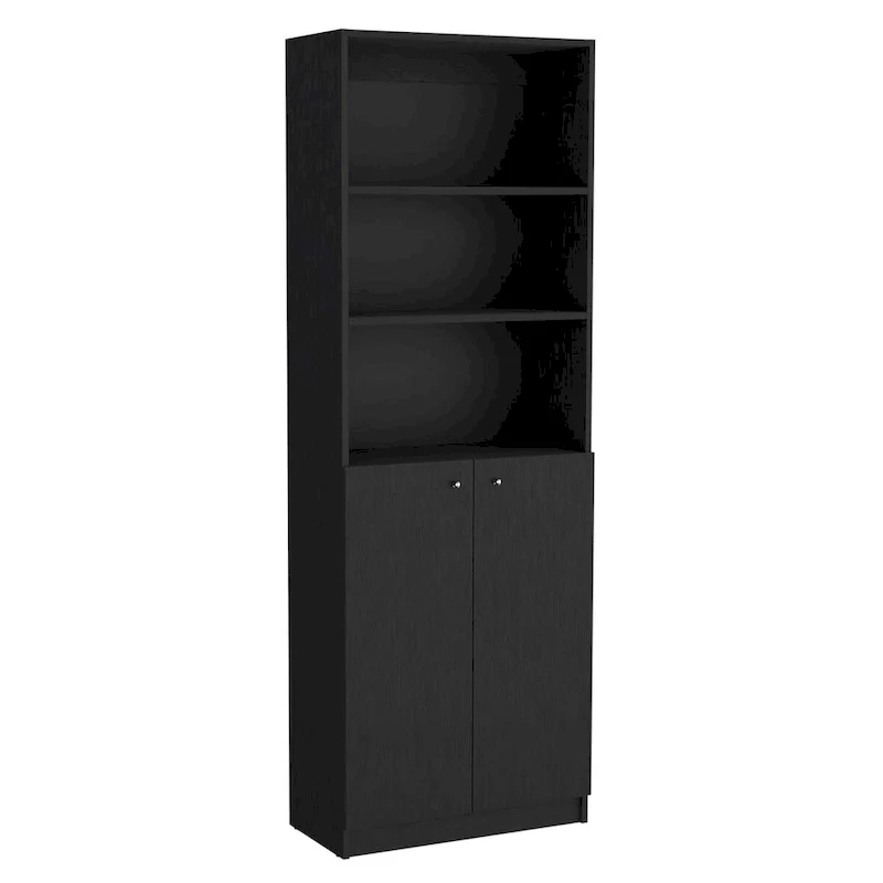 74 Wide 5-Shelf and Cabinet Option C Bookcase Set of 3