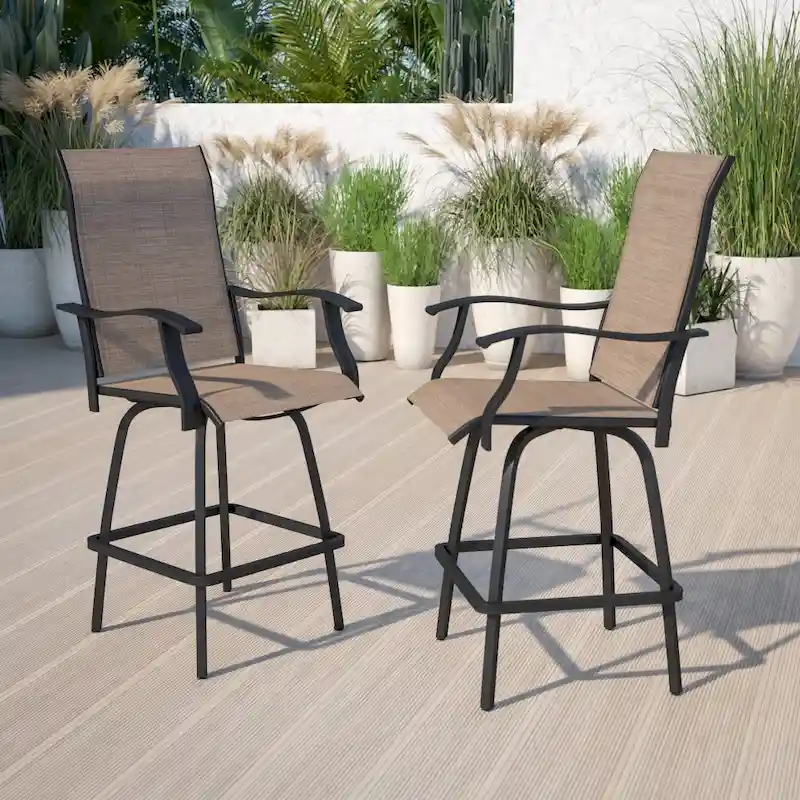 30 All-Weather Patio Swivel Outdoor Stools, Set of 2 - Garden Chair