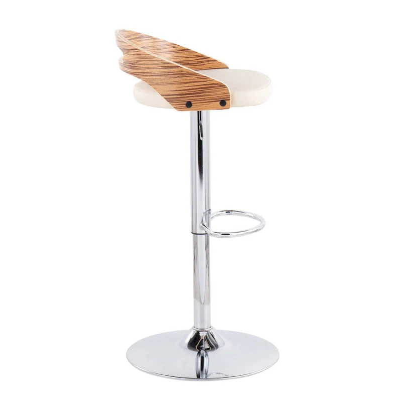 Adjustable Bar Stool with Oval Footrest (Set of 2)