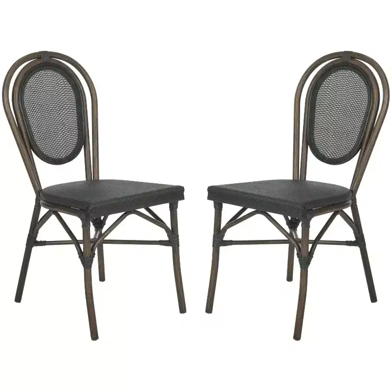 Esben Side Chair Indoor/Outdoor (Set of 2) - PAT4002 - Black - Safavieh