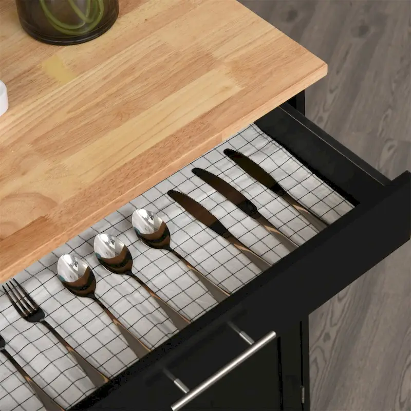 Kitchen Island Cart Rolling Trolley Cart with Drawer