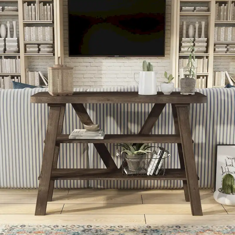 47-inch 2-Open Shelf Console Table