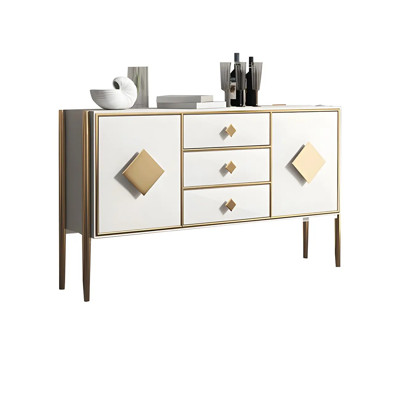 Luxury Wooden Sideboard with 3 Drawers & 2 Cabinets