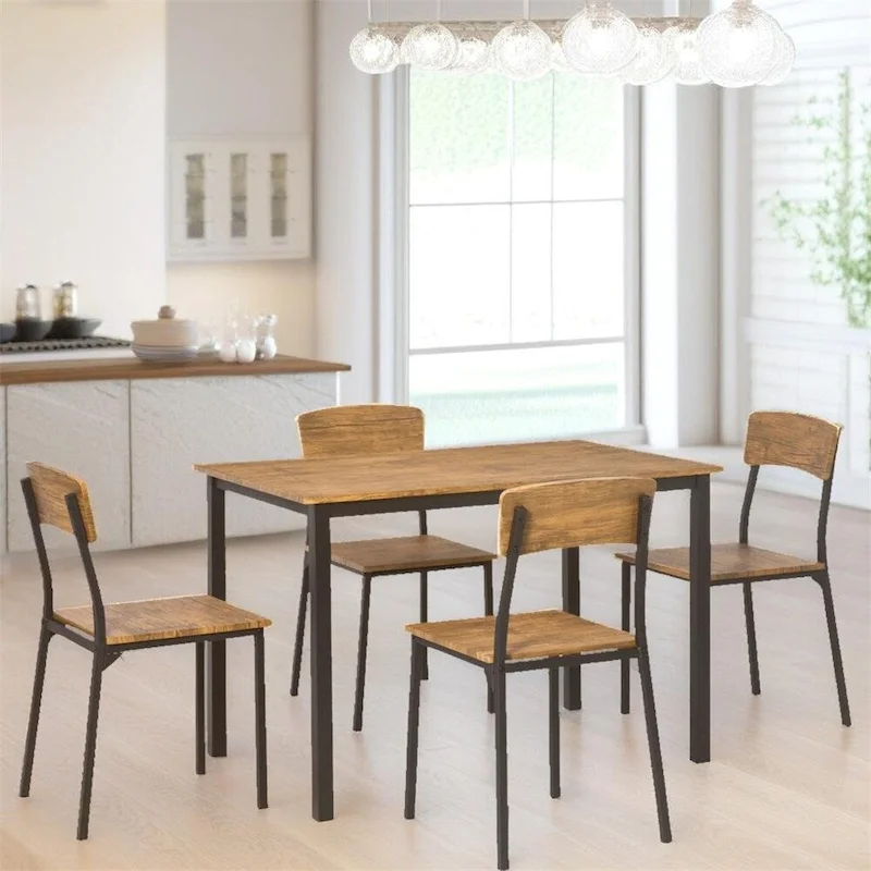 Dining Table Set with Rectangular Kitchen Table and Chairs(Set of 5)