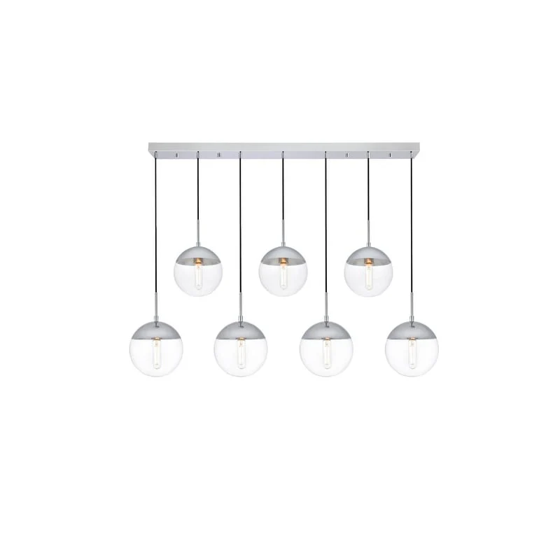 7-Light 54 inch Pendant with Clear Glass