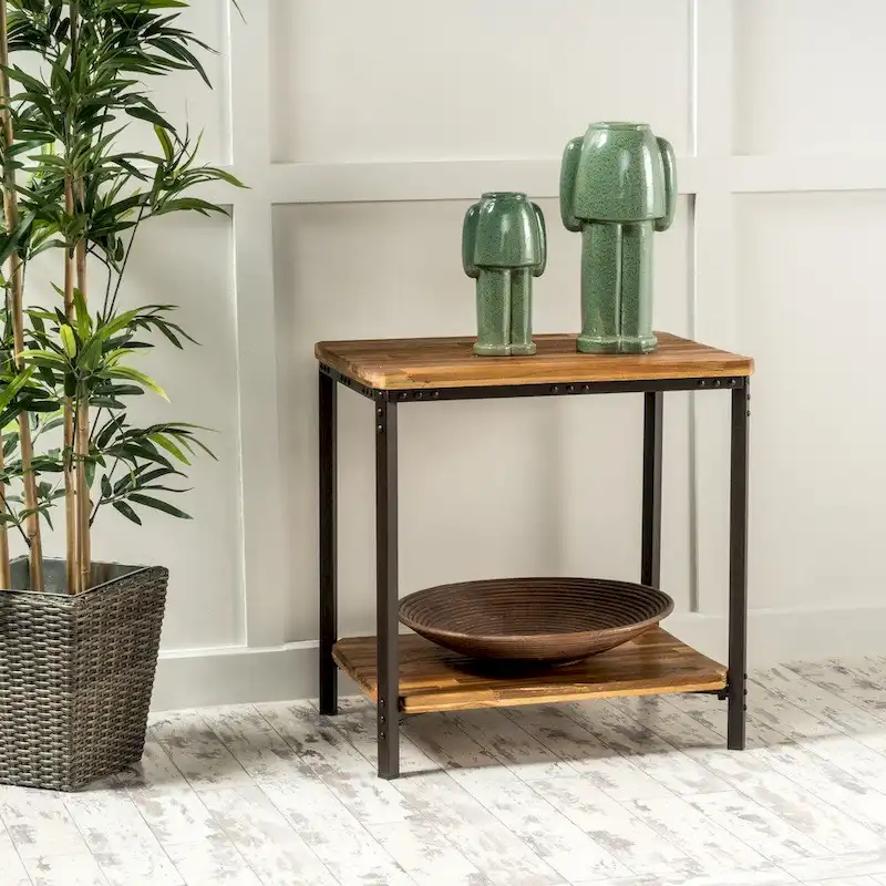 Rustic-Style Metal Side Table