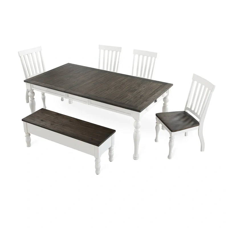 Steve Silver Jillian Farmhouse Distressed Two-tone Dining Set