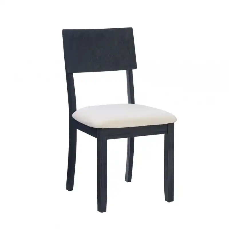 Jorissen Dark Charcoal Linen-Look Fabric Dining Chair
