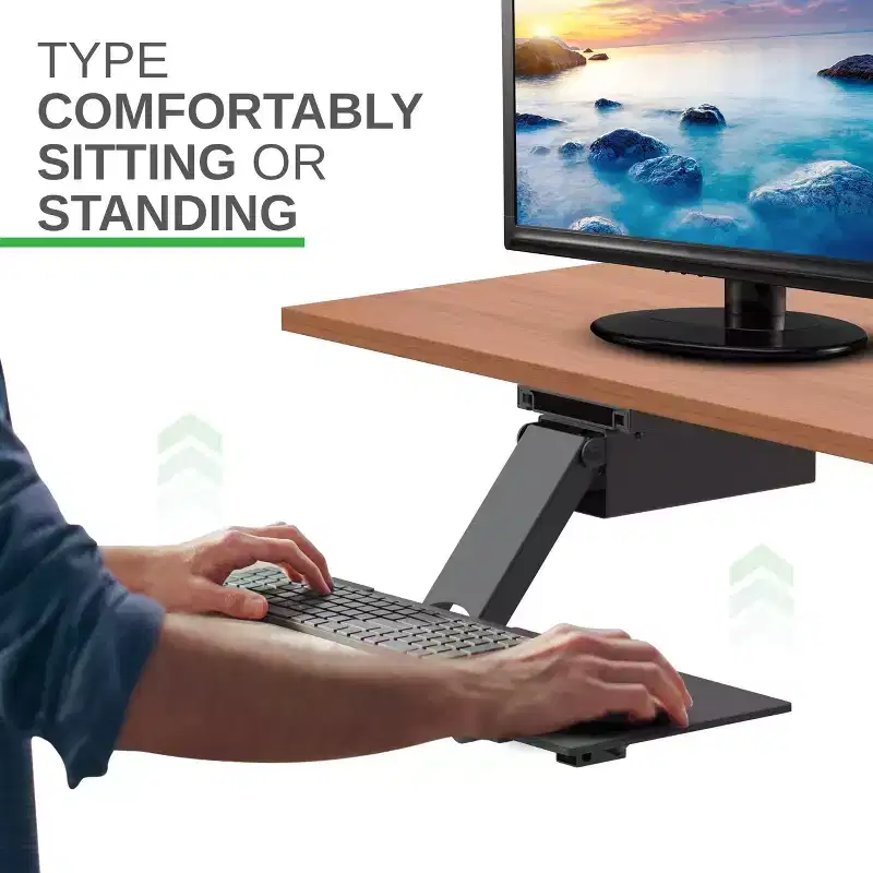 Under Desk Computer Keyboard Tray Black - Uncaged Ergonomics