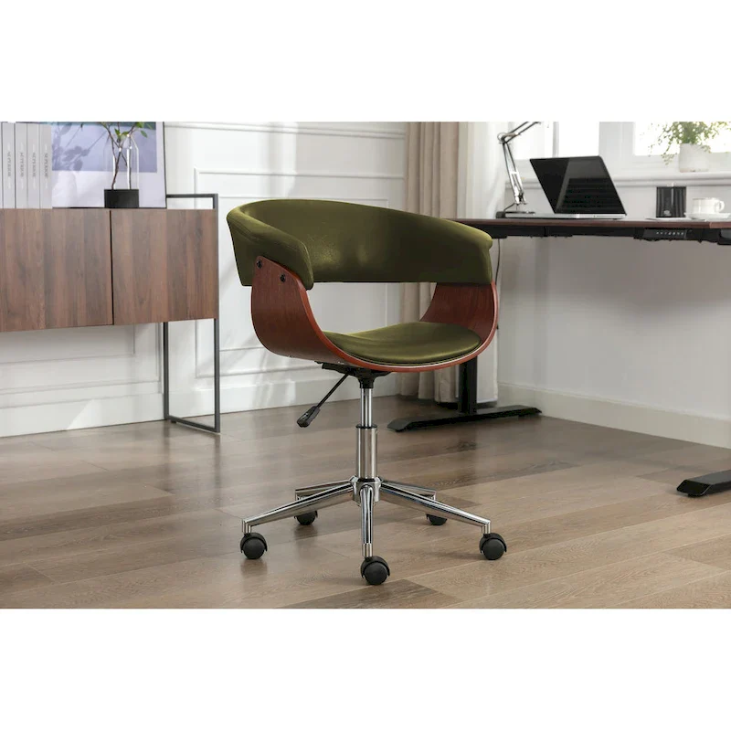 Carson Carrington Sauoarkrokur Faux Leather Office Chair with Chrome Base