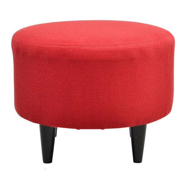 Round Ottoman - Mid-Century Style - Wooden Legs