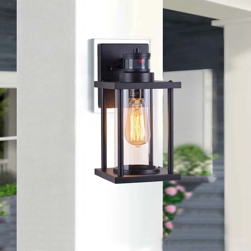 1 Light 12 H Motion Sensor Outdoor Wall Lantern with Dusk to Dawn