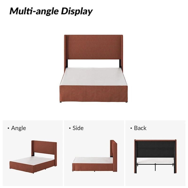 Louise Traditional Washable Slipcover Bed Upholstered Metal by HULALA HOME