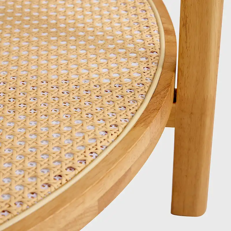 Circular double-layer solid wood tea table