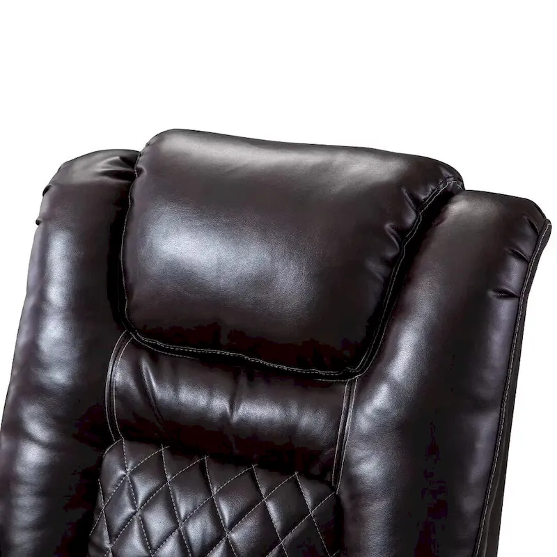 Black / Brown Electric Power Recliner Chair with Cup Holders & USB Ports – Home Theater Style, 1 Person Use