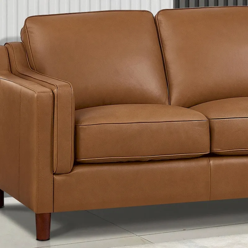 Hydeline Bella Top Grain Leather L Shape Sectional Sofa