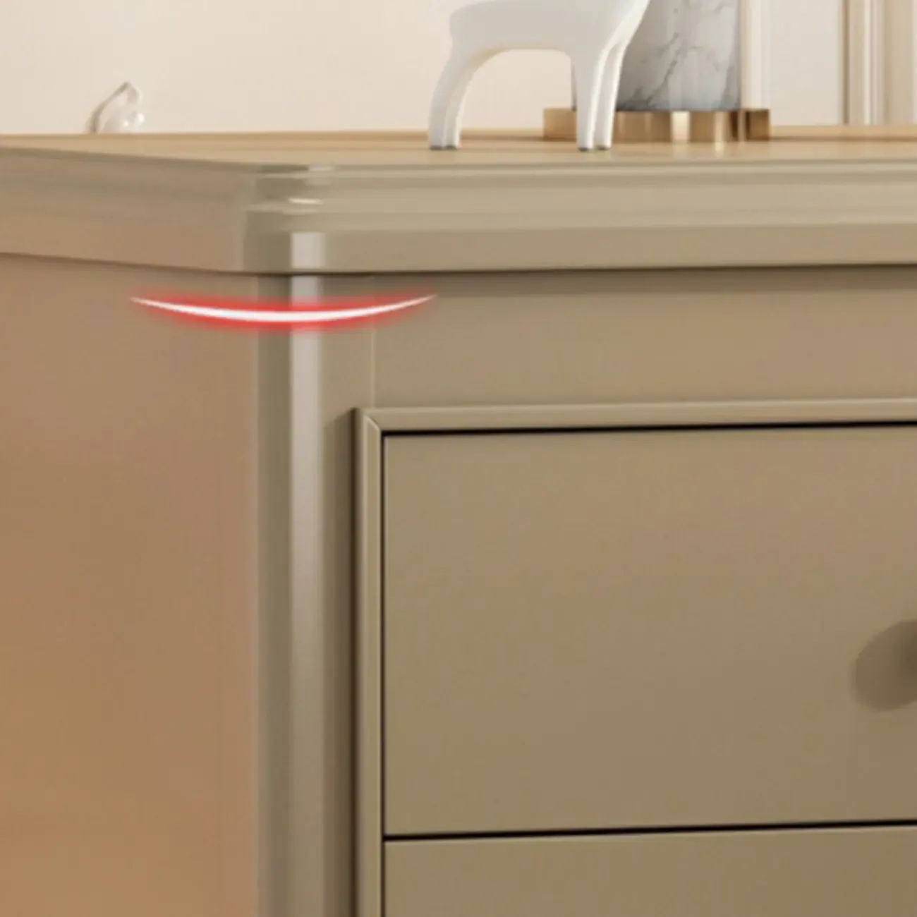 Glam Rubberwood White 2-Drawer Nightstand with Legs