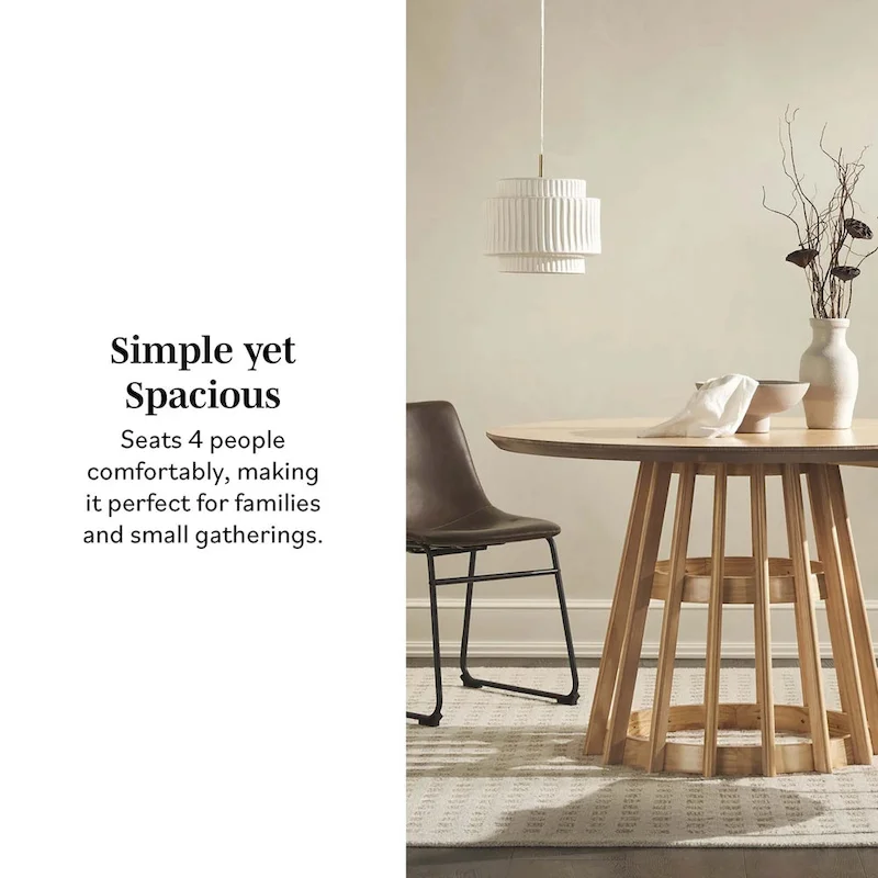 Middlebrook Designs 48 inch Round Slatted Wood Dining Table