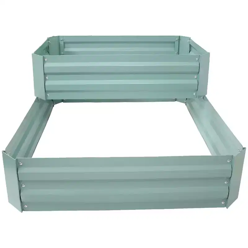 Sunnydaze 2-Tier Galvanized Steel Raised Garden Bed - 17.75 H