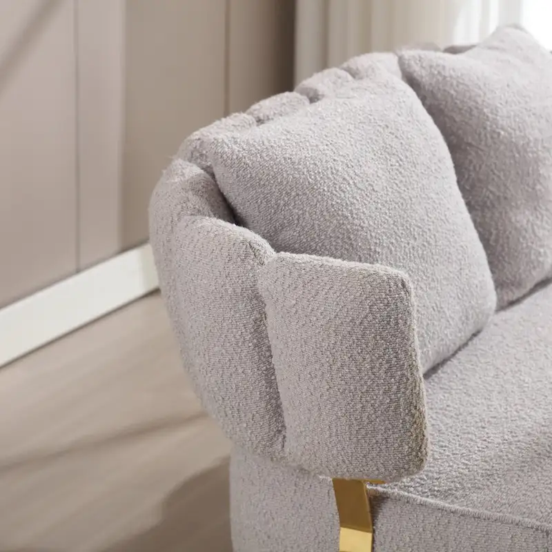 Modern Upholstered Armsofa Tufted Sofa with Metal Frame