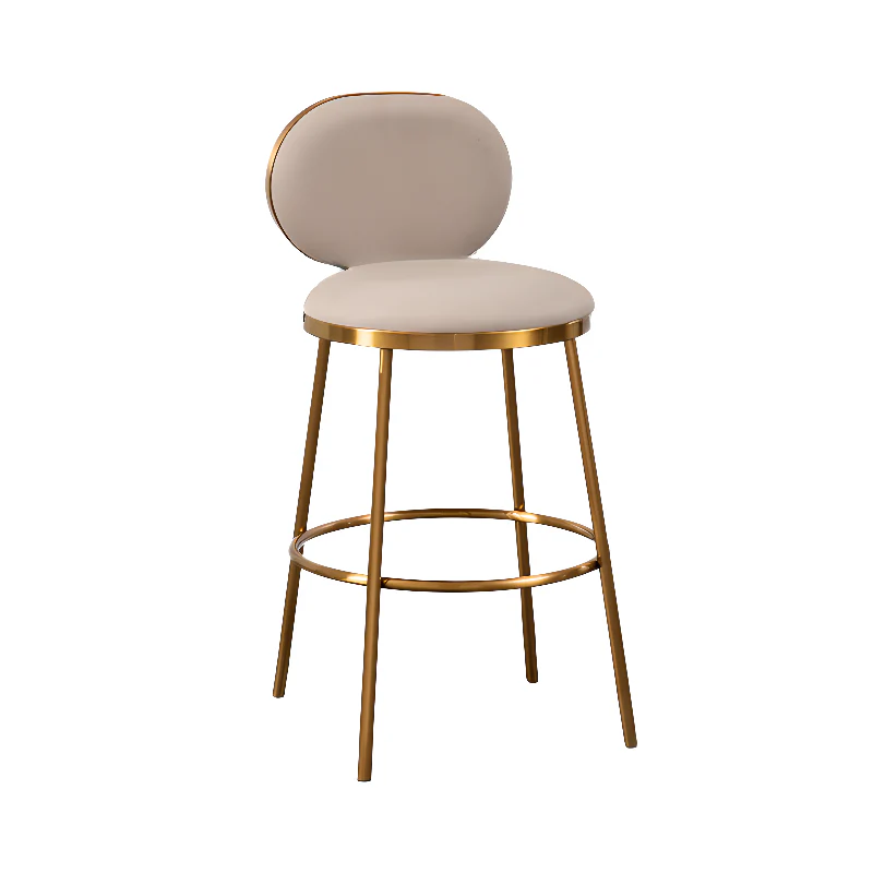 Modern 4-Leg Metal Faux Leather Upholstered Bar Stools