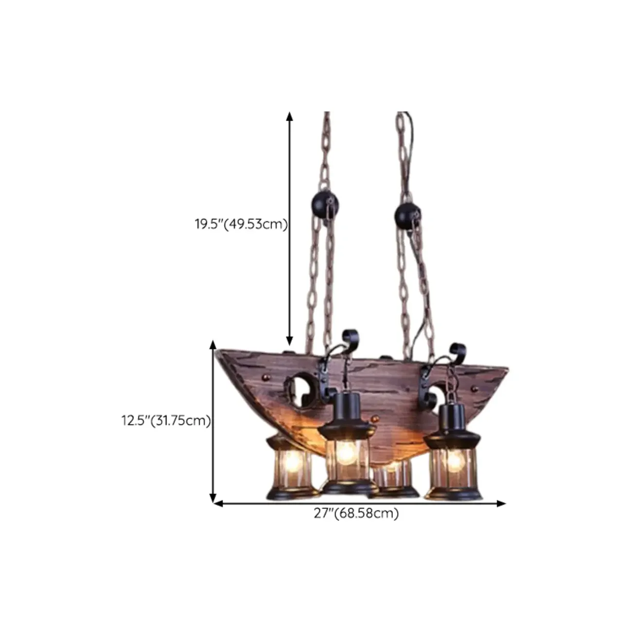 Industrial Island Light Brown Steampunk Cylindrical Pendant Light