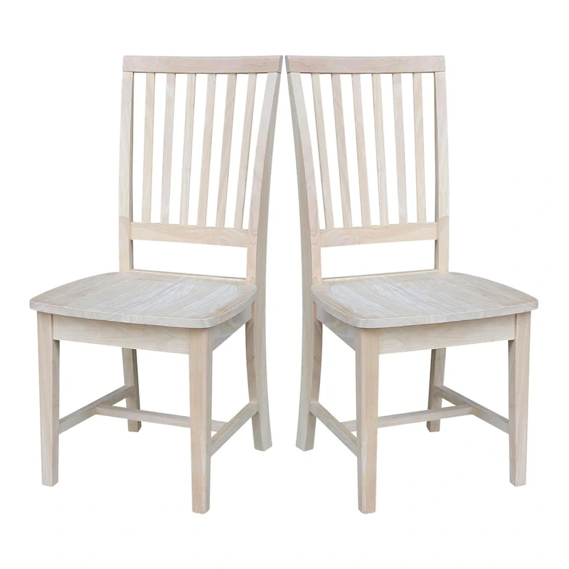 Solid Wood Mission Dining Side Chairs, Set of 2