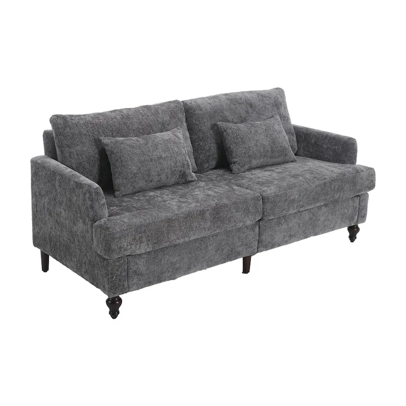 Modern Chenille Fabric Loveseat, 2-Seat Upholstered Loveseat Sofa