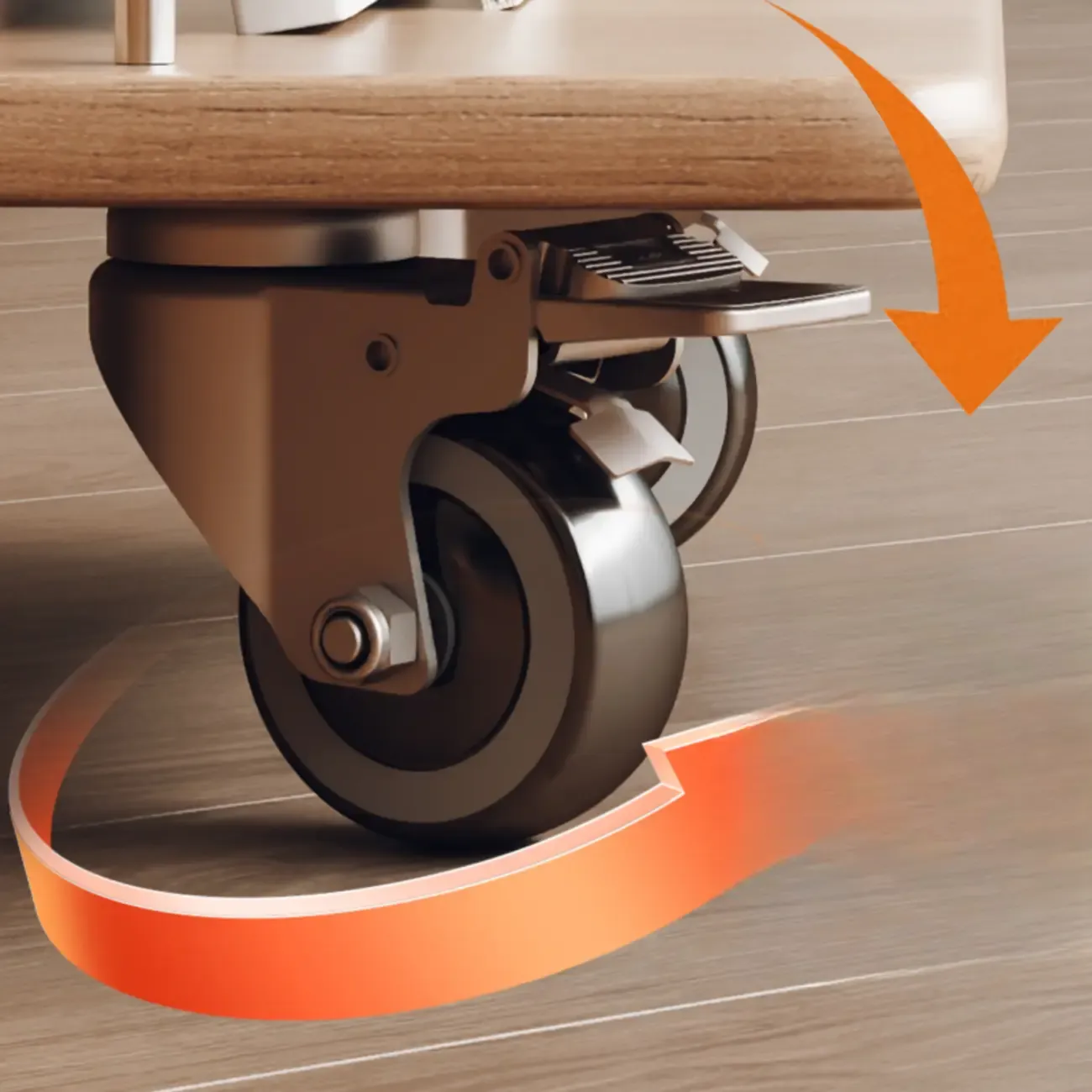 Elegant White Multi-function Wooden Wheel Side Table