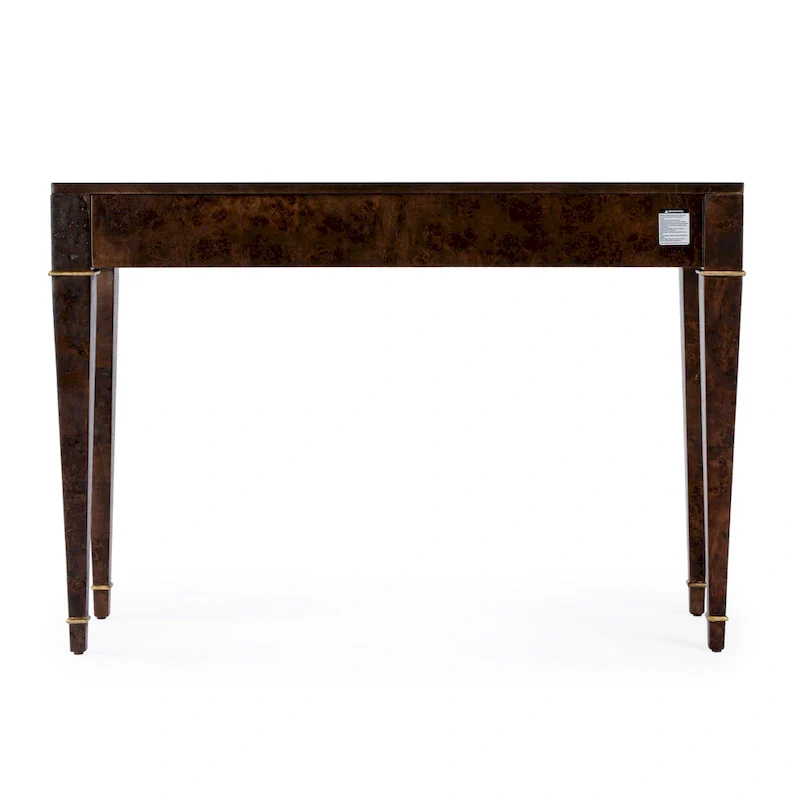 2 Drawer 46  Burl Wood Console Table