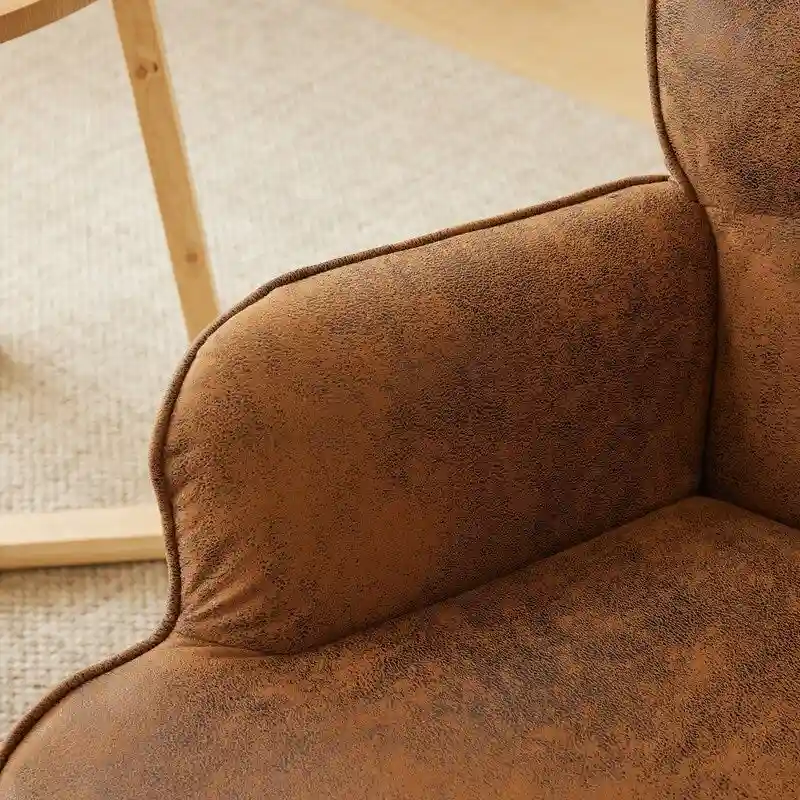 Rocking Chair Nursery, Upholstered Glider Rocker with High Backrest