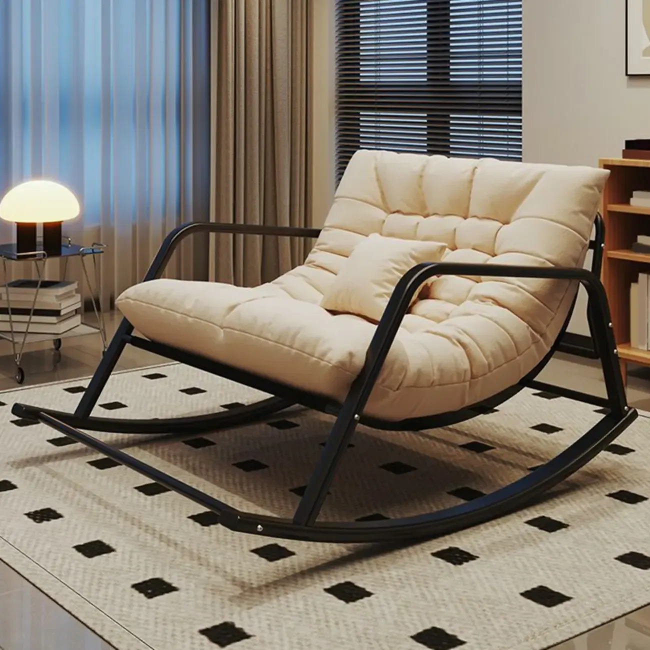 Modern Indoor Oversized Upholstered Rocking Chair