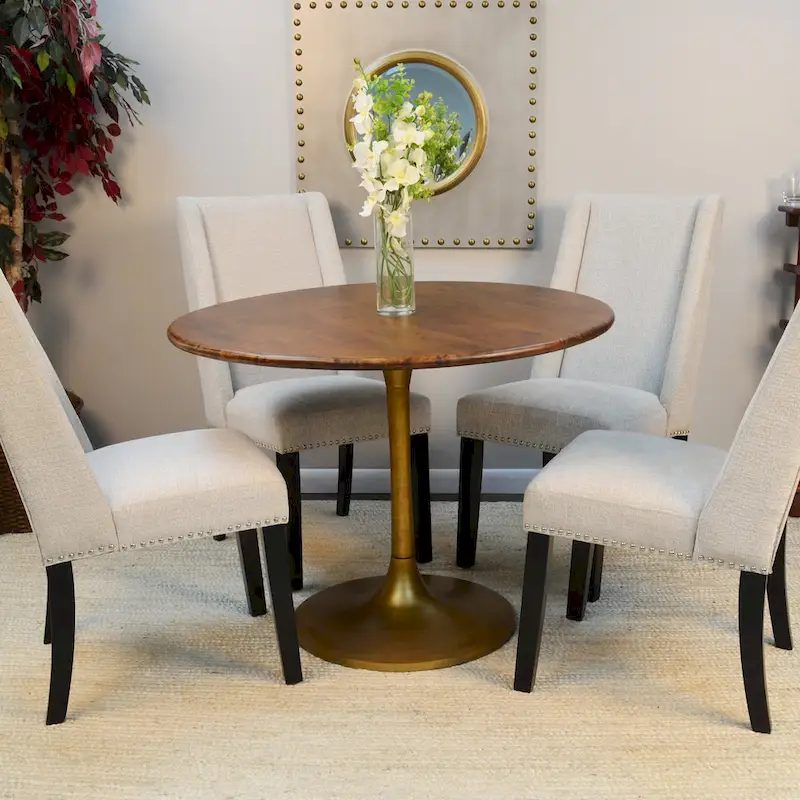 Carolina Living Alden Wood Top 40 Round Dining Table