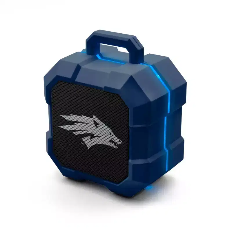 NCAA Nevada Wolf Pack LED ShockBox Bluetooth Speaker: Water-Resistant, USB Chargeable
