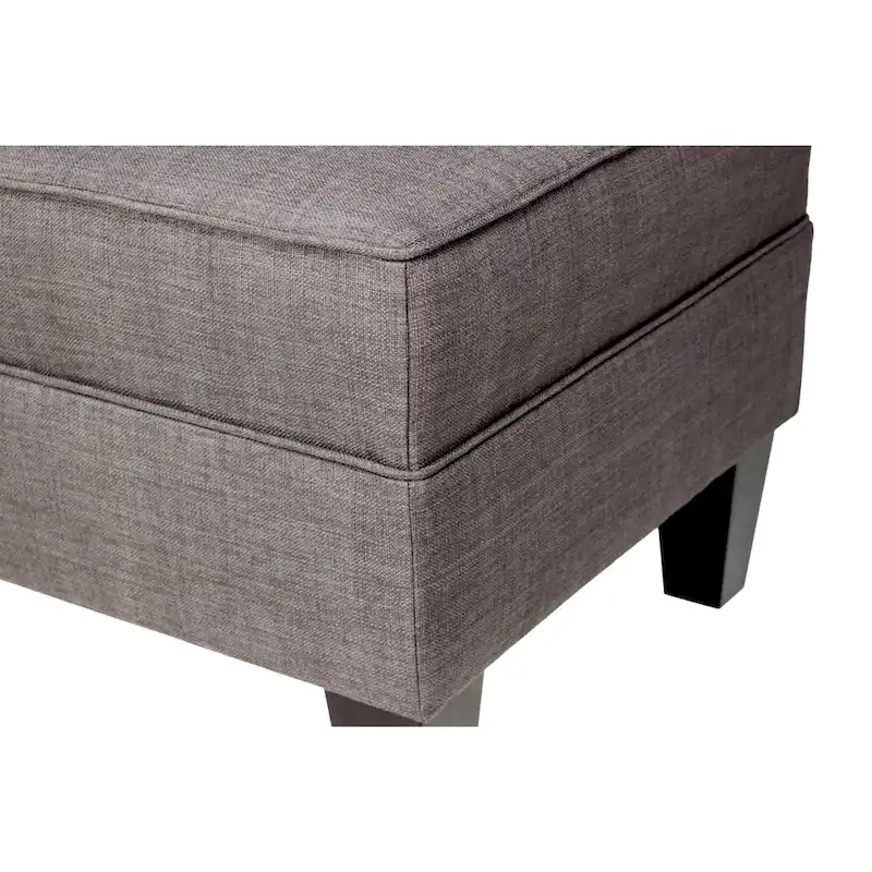 MJL Furniture Parker Fabric Upholstered Square Welted Ottoman