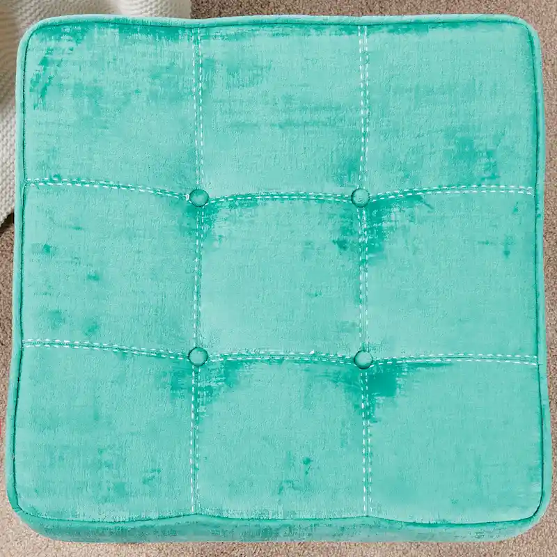 Textured Velvet Ottoman Vanity Stool 18X18X17