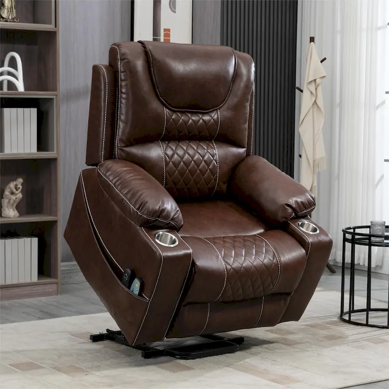 Power Lift Recliner Leather with Massage and Heating